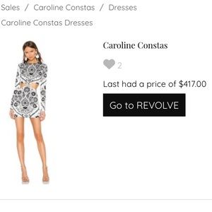 Caroline Constas Lika SILK Luxury|Designer Black & White Paisley Cut-Out Dress